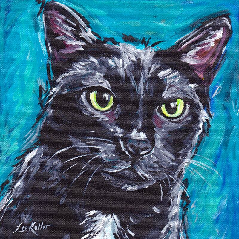 Black Cat Illusion' Painting Print on Wrapped Canvas