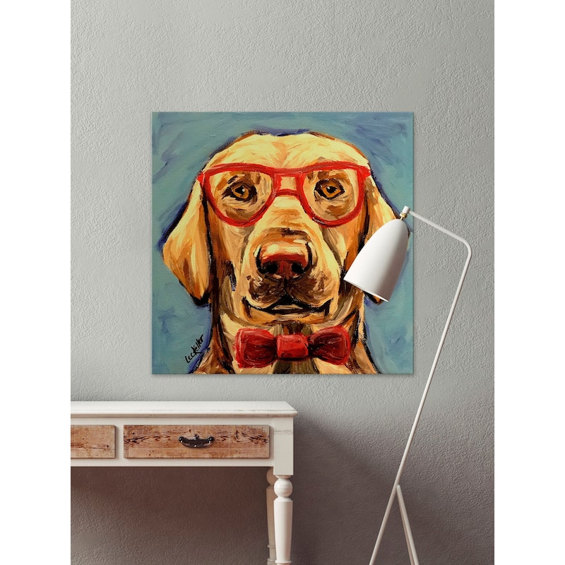 'Lab Glasses Marvin' Painting Print on Wrapped Canvas
