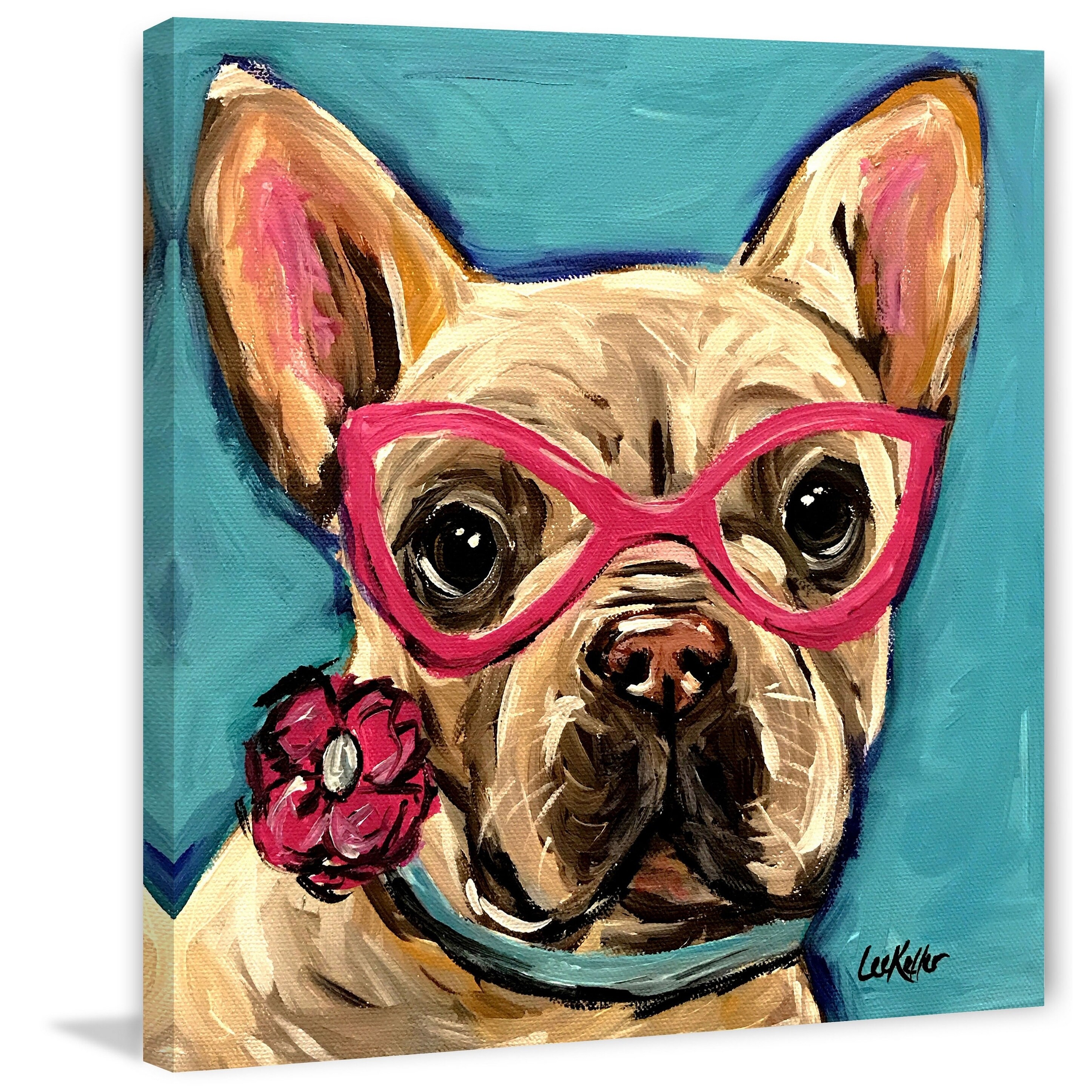dog with glasses painting