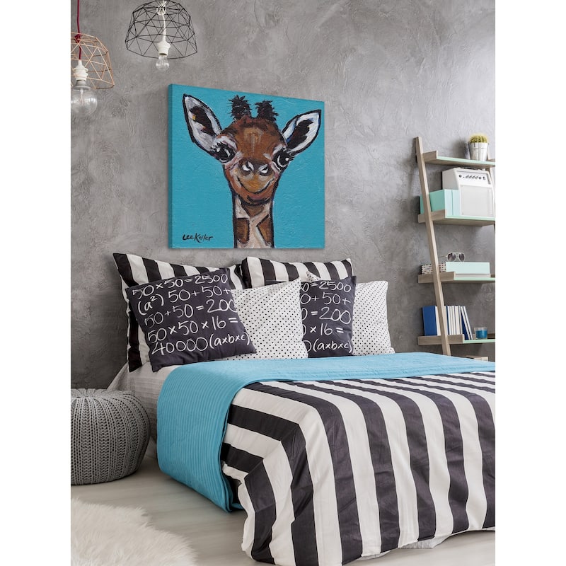 'Giraffe Baby Cakes' Painting Print on Wrapped Canvas
