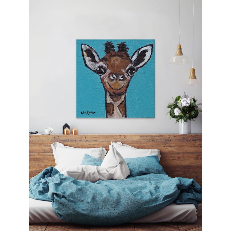 'Giraffe Baby Cakes' Painting Print on Wrapped Canvas