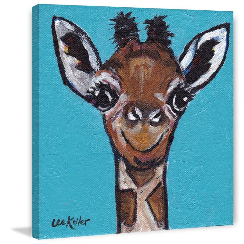 'Giraffe Baby Cakes' Painting Print on Wrapped Canvas