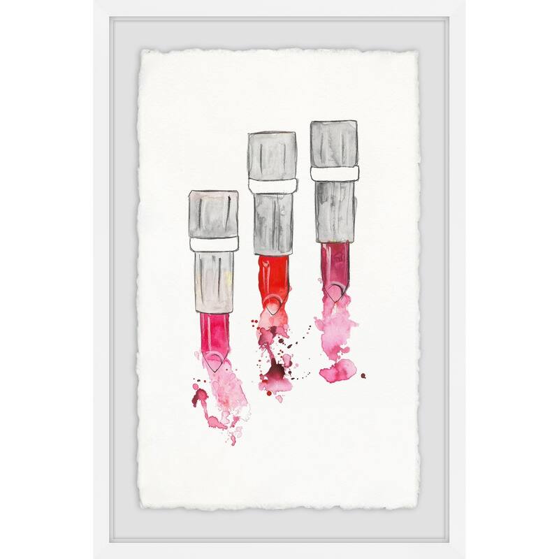 'Lipstick Drip' Framed Painting Print
