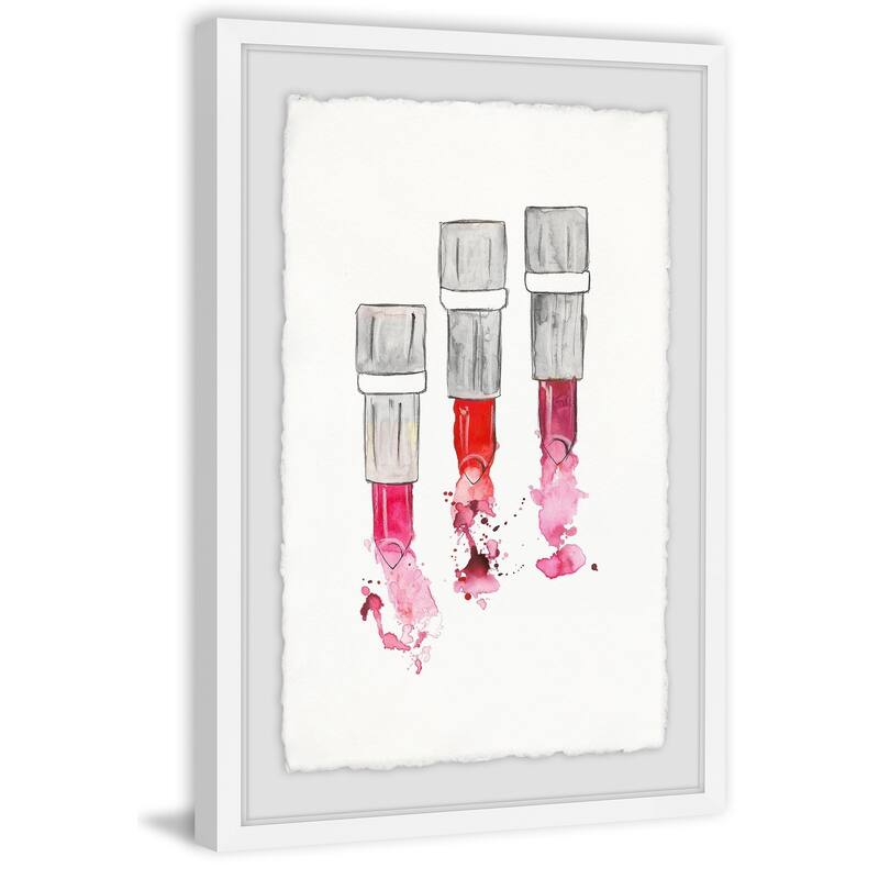 'Lipstick Drip' Framed Painting Print