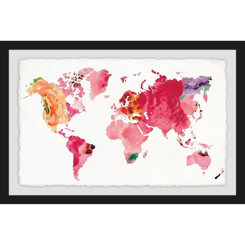 'Floral Map' Framed Painting Print