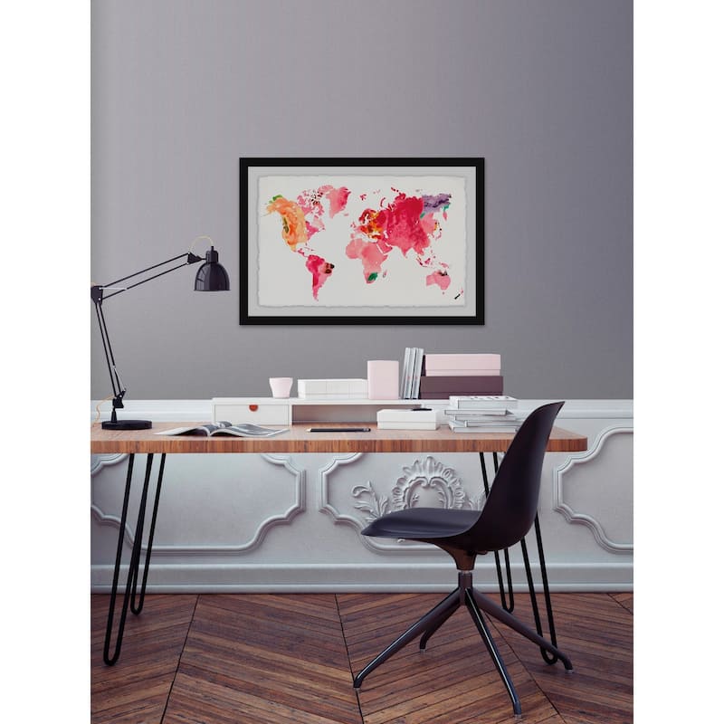 'Floral Map' Framed Painting Print
