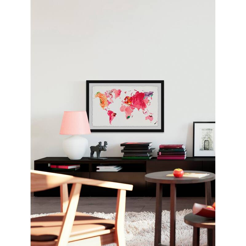 'Floral Map' Framed Painting Print