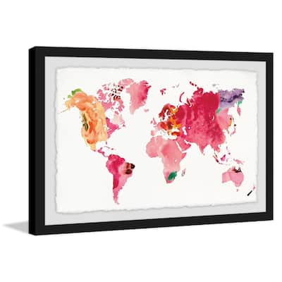 'Floral Map' Framed Painting Print