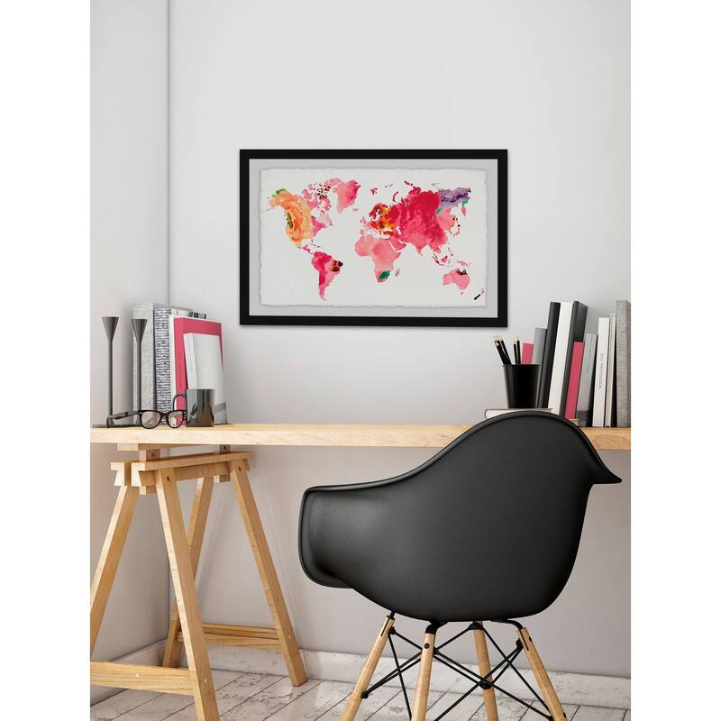'Floral Map' Framed Painting Print