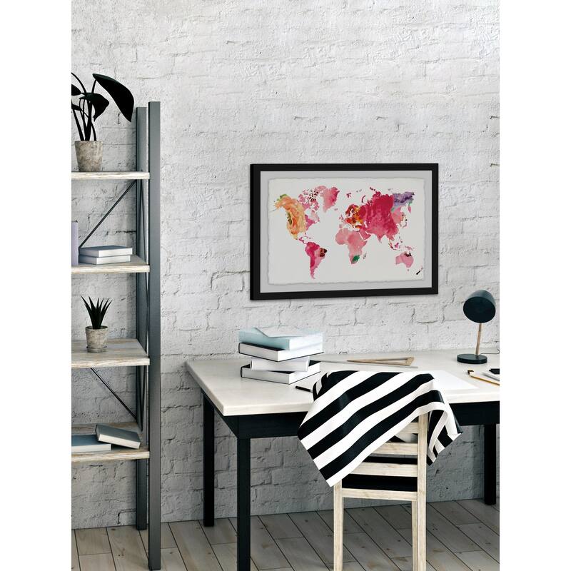 'Floral Map' Framed Painting Print