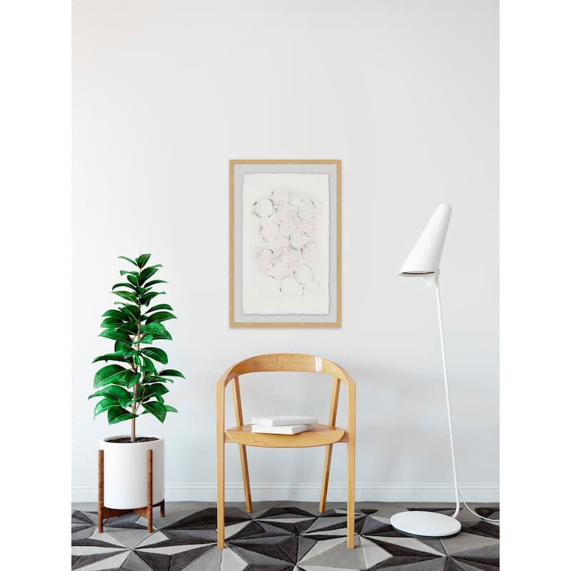 'Grey Honeycomb' Framed Painting Print - Multi-Color