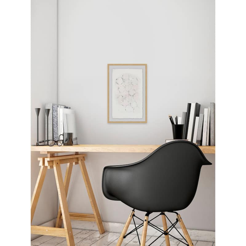 'Grey Honeycomb' Framed Painting Print - Multi-Color