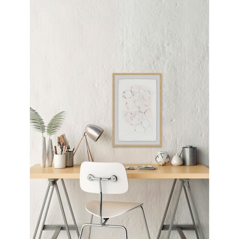 'Grey Honeycomb' Framed Painting Print - Multi-Color