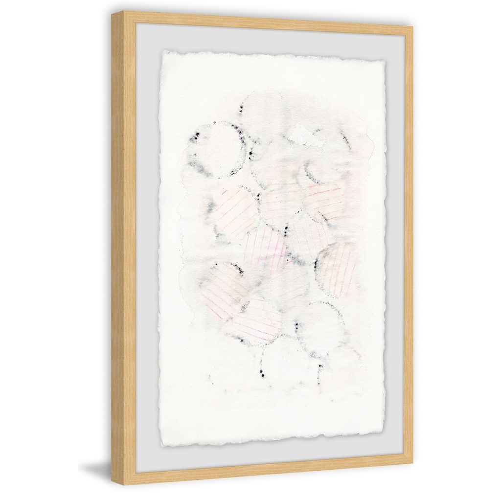 'Grey Honeycomb' Framed Painting Print - Multi-Color
