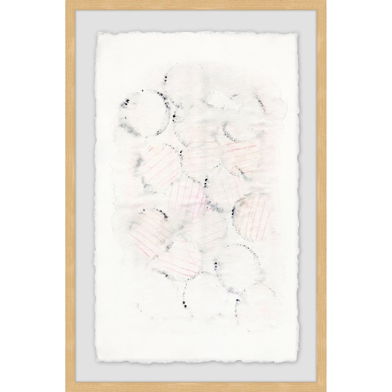 'Grey Honeycomb' Framed Painting Print - Multi-Color