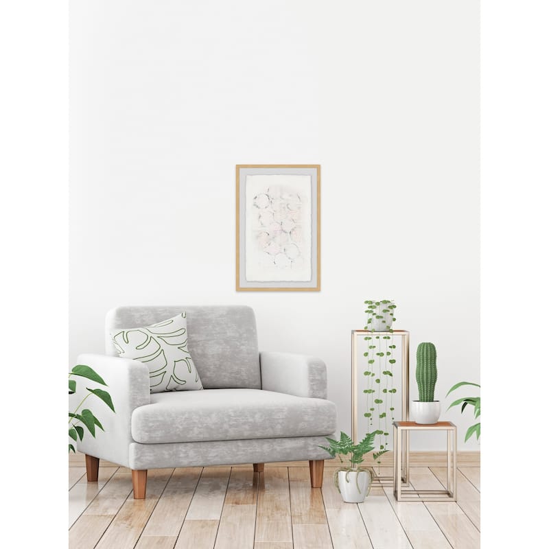 'Grey Honeycomb' Framed Painting Print - Multi-Color