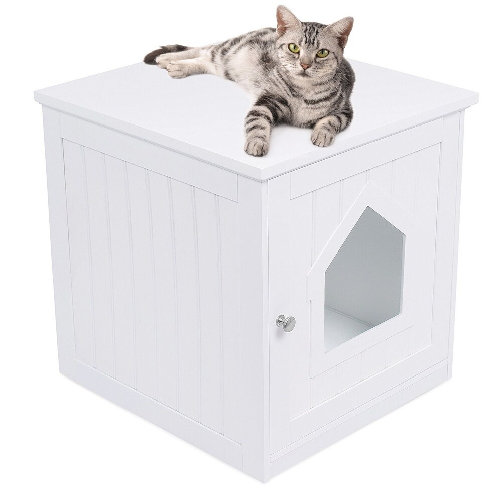 Birdrock Brandsinternet S Best Decorative Cat House Side Table Cat Home Nightstand Indoor Pet Crate Litter Box Enclosure White Dailymail