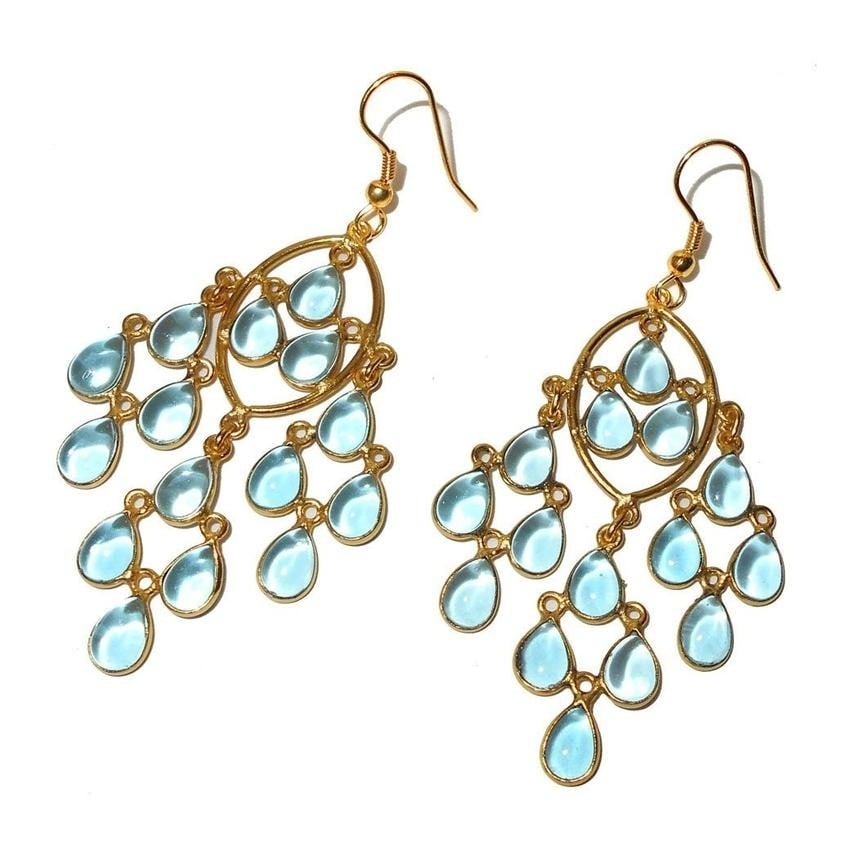 Long Silver Chandelier Black ClipOn Earrings Glass Bead Antique