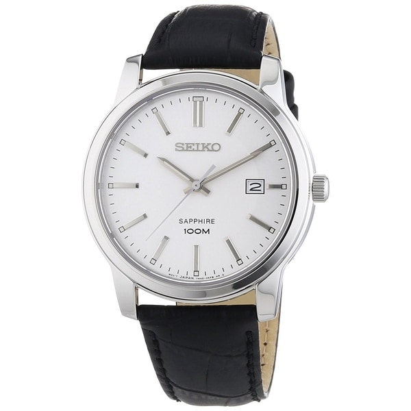 seiko sapphire 100m leather