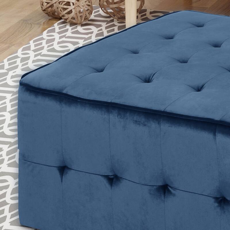 Judson Glam Tufted Velvet Ottoman by Christopher Knight Home
