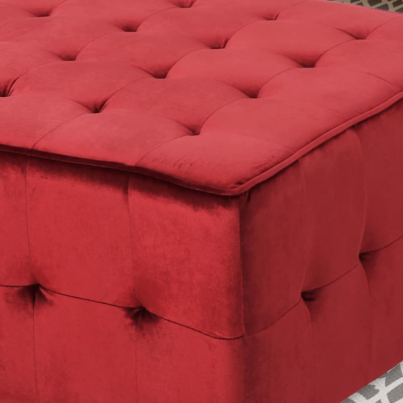 Judson Glam Tufted Velvet Ottoman by Christopher Knight Home