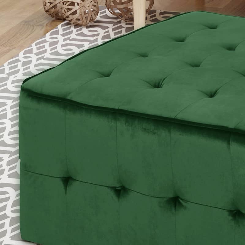 Judson Glam Tufted Velvet Ottoman by Christopher Knight Home