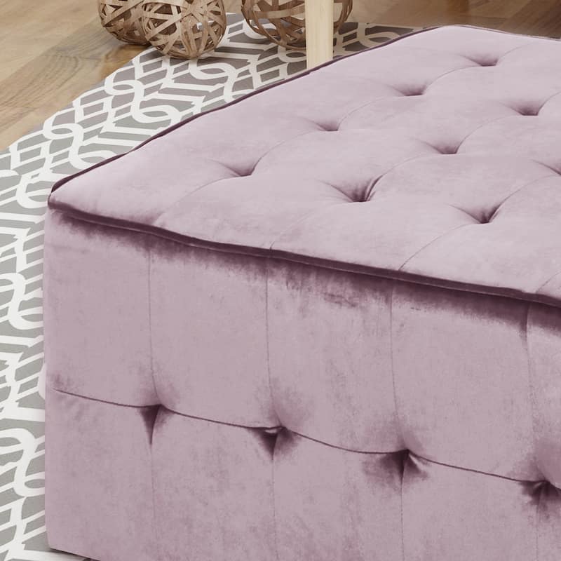 Judson Glam Tufted Velvet Ottoman by Christopher Knight Home