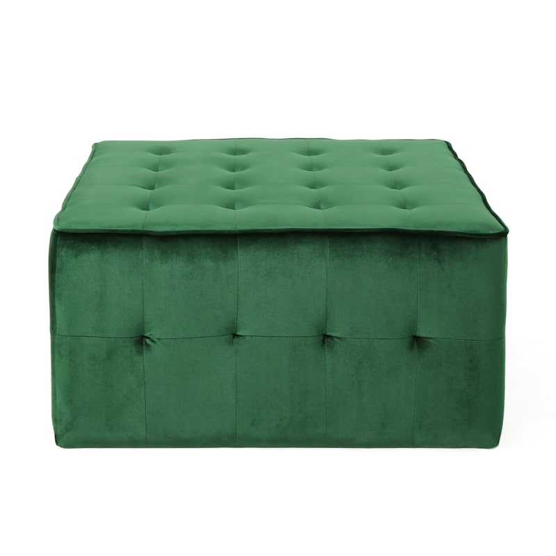 Judson Glam Tufted Velvet Ottoman by Christopher Knight Home