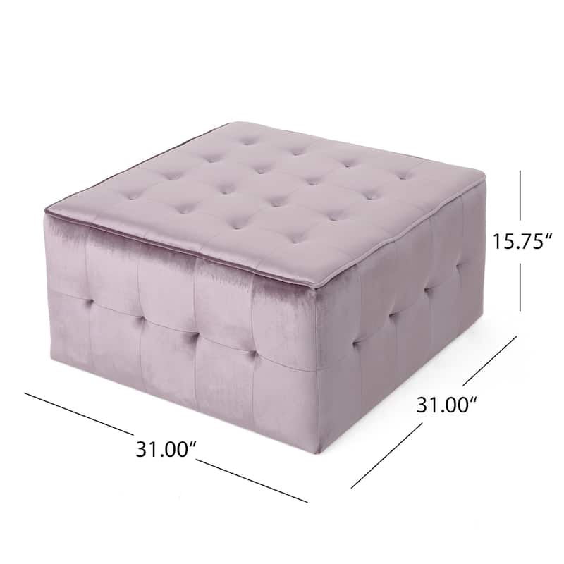 Judson Glam Tufted Velvet Ottoman by Christopher Knight Home