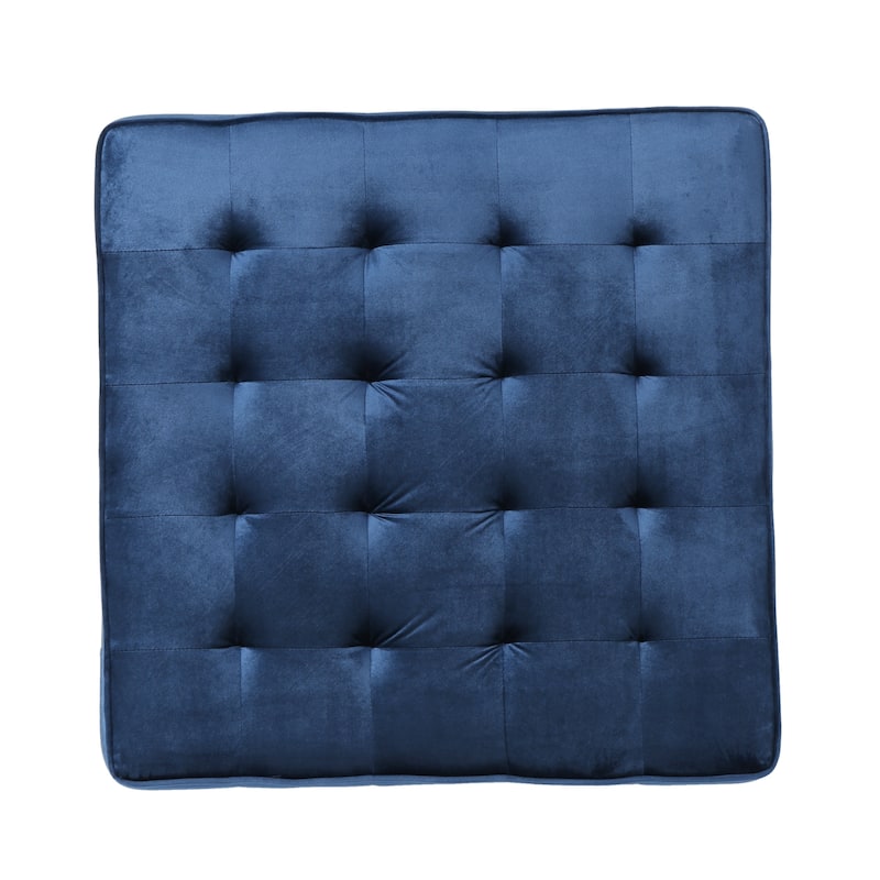 Judson Glam Tufted Velvet Ottoman by Christopher Knight Home