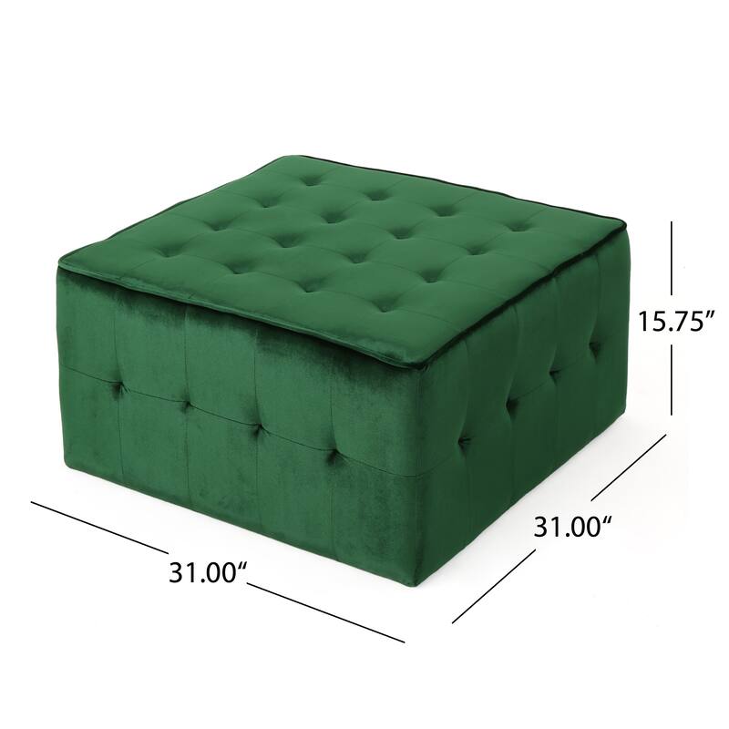 Judson Glam Tufted Velvet Ottoman by Christopher Knight Home