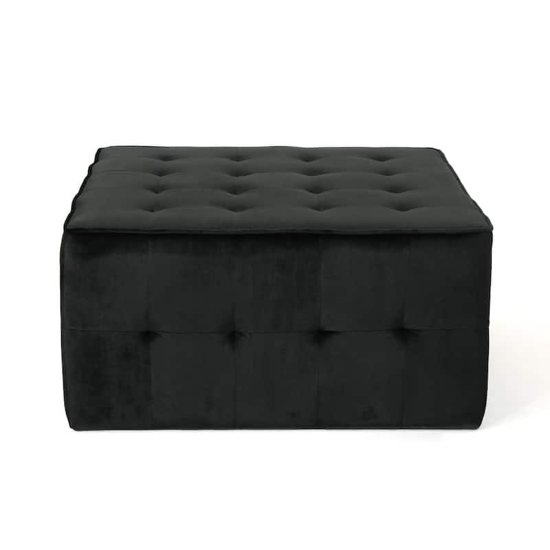 Judson Glam Tufted Velvet Ottoman by Christopher Knight Home
