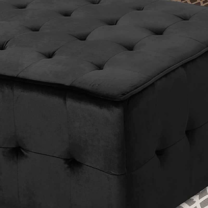 Judson Glam Tufted Velvet Ottoman by Christopher Knight Home