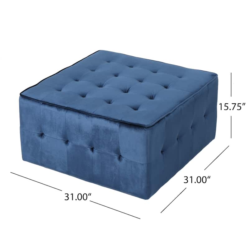 Judson Glam Tufted Velvet Ottoman by Christopher Knight Home