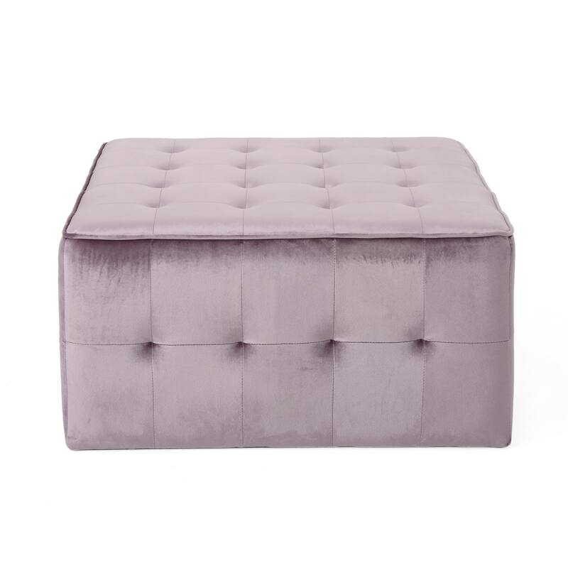 Judson Glam Tufted Velvet Ottoman by Christopher Knight Home