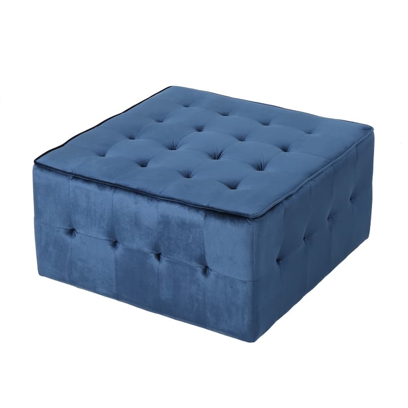 Judson Glam Tufted Velvet Ottoman by Christopher Knight Home