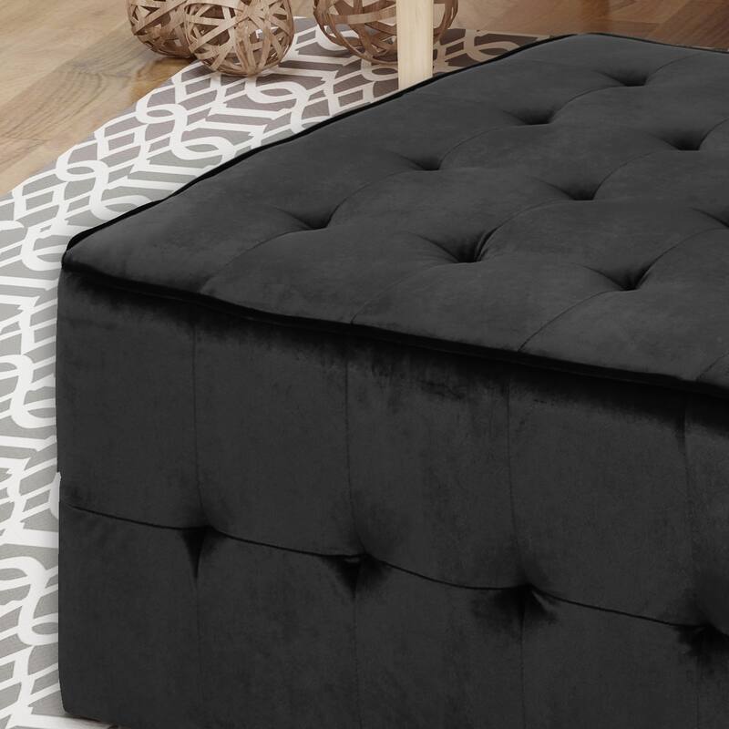 Judson Glam Tufted Velvet Ottoman by Christopher Knight Home