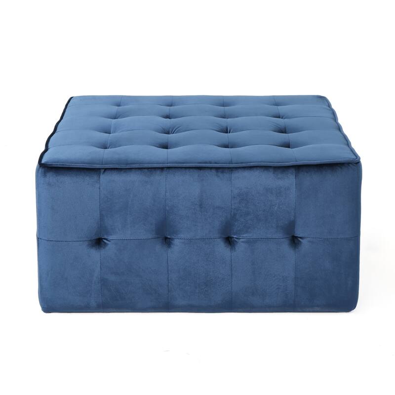 Judson Glam Tufted Velvet Ottoman by Christopher Knight Home