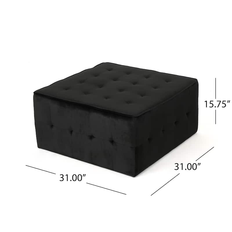 Judson Glam Tufted Velvet Ottoman by Christopher Knight Home