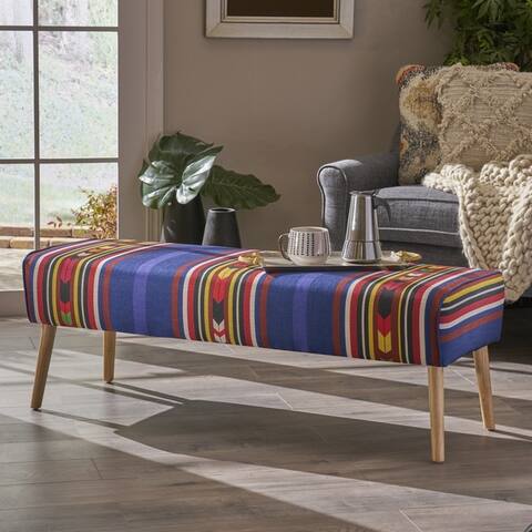 Safire Mid Century Boho Fabric Ottoman by Christopher Knight Home