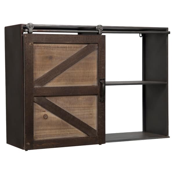 Shop Farmhouse Sliding Barn Door Storage Cabinet Shelf Free