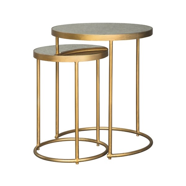 Majaci Goldtone Contemporary Nesting Tables, Set of 2