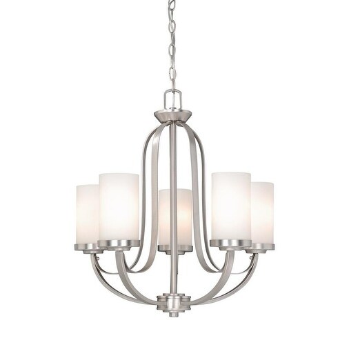 Vaxcel Oxford 5L Chandelier Brushed Nickel - Chandeliers For Bedrooms by Overstock.com