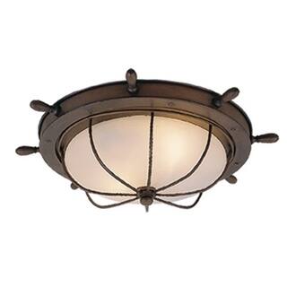 Orleans Copper Coastal Ship Wheel Outdoor Flush Mount Ceiling Ship Wheel Outdoor Flush Mount Ceiling