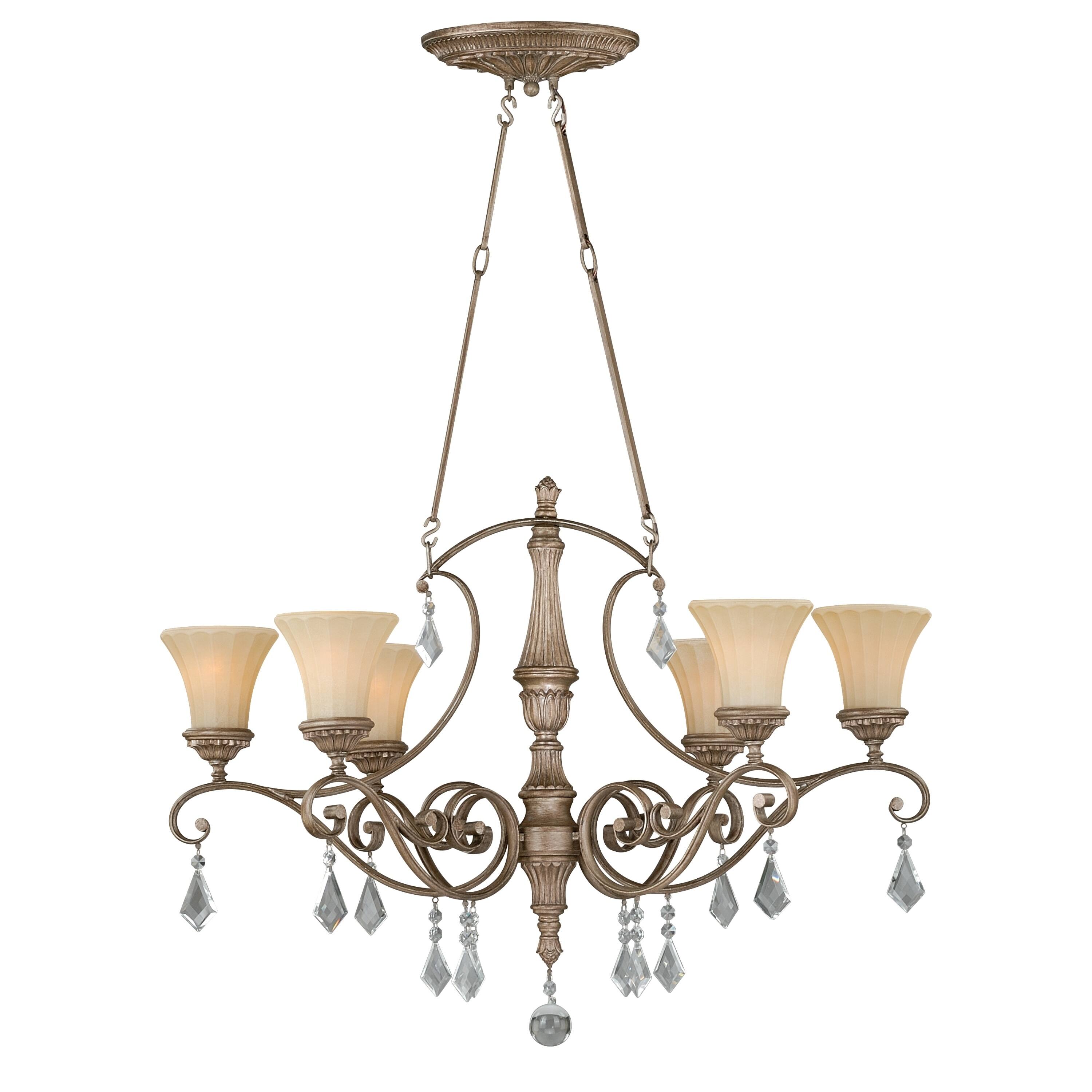 Avenant 6 Light Bronze Crystal Oval Chandelier - 36.5-in W x 47.5-in H x 24.75-in D - Chandeliers For Bedrooms by Overstock.com