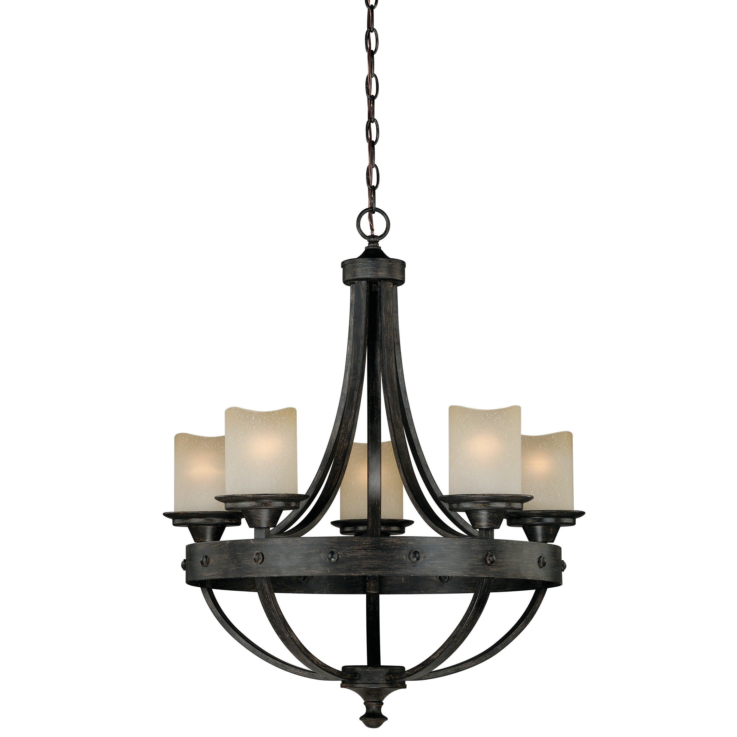Halifax 5 Light Bronze Rustic Wheel Chandelier - 24.5-in W x 29-in H x 24.5-in D - Chandeliers For Bedrooms by Overstock.com