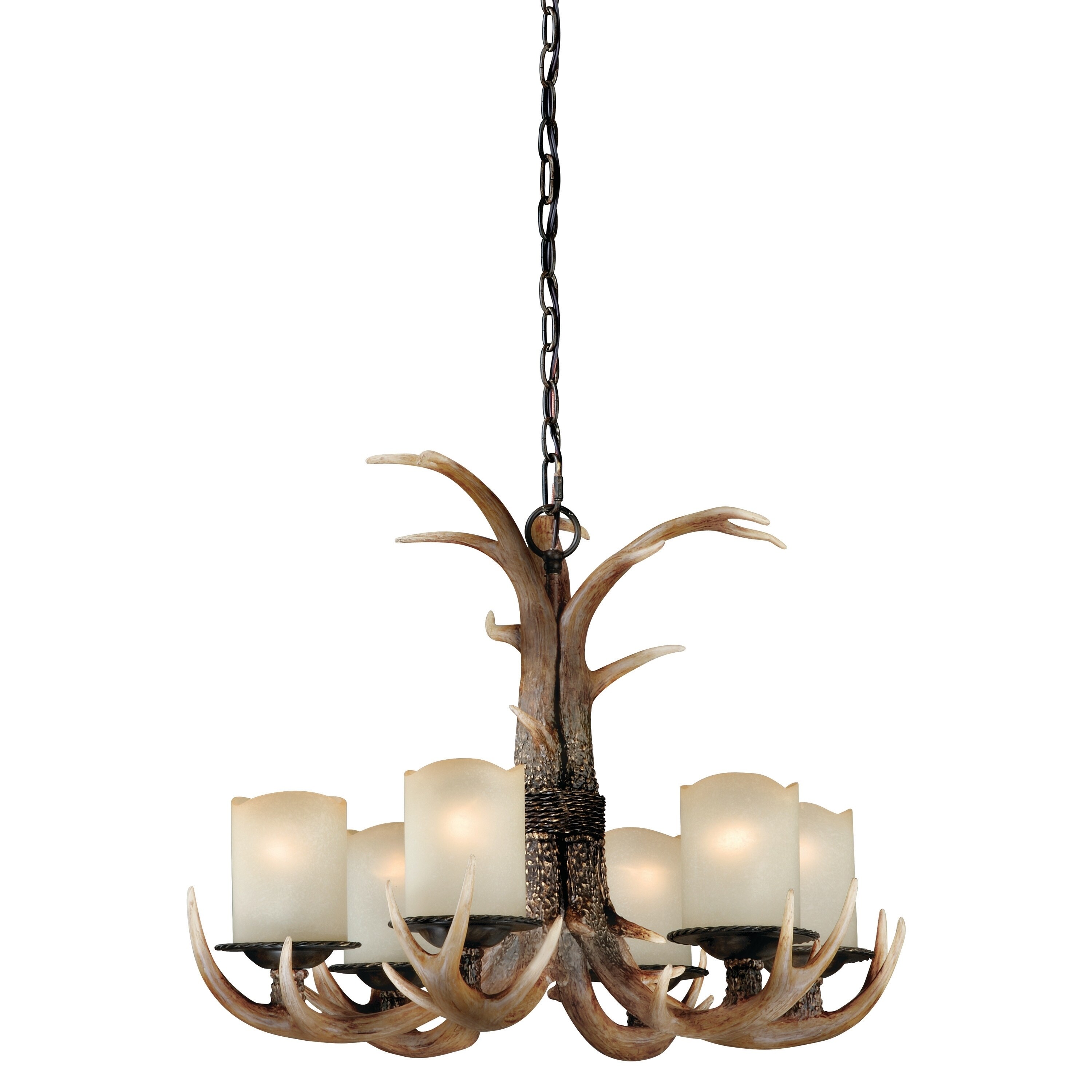 Vaxcel Yoho 6L Chandelier Black Walnut - 24.5-in W x 19.5-in H x 24.5-in D - Chandeliers For Bedrooms by Overstock.com