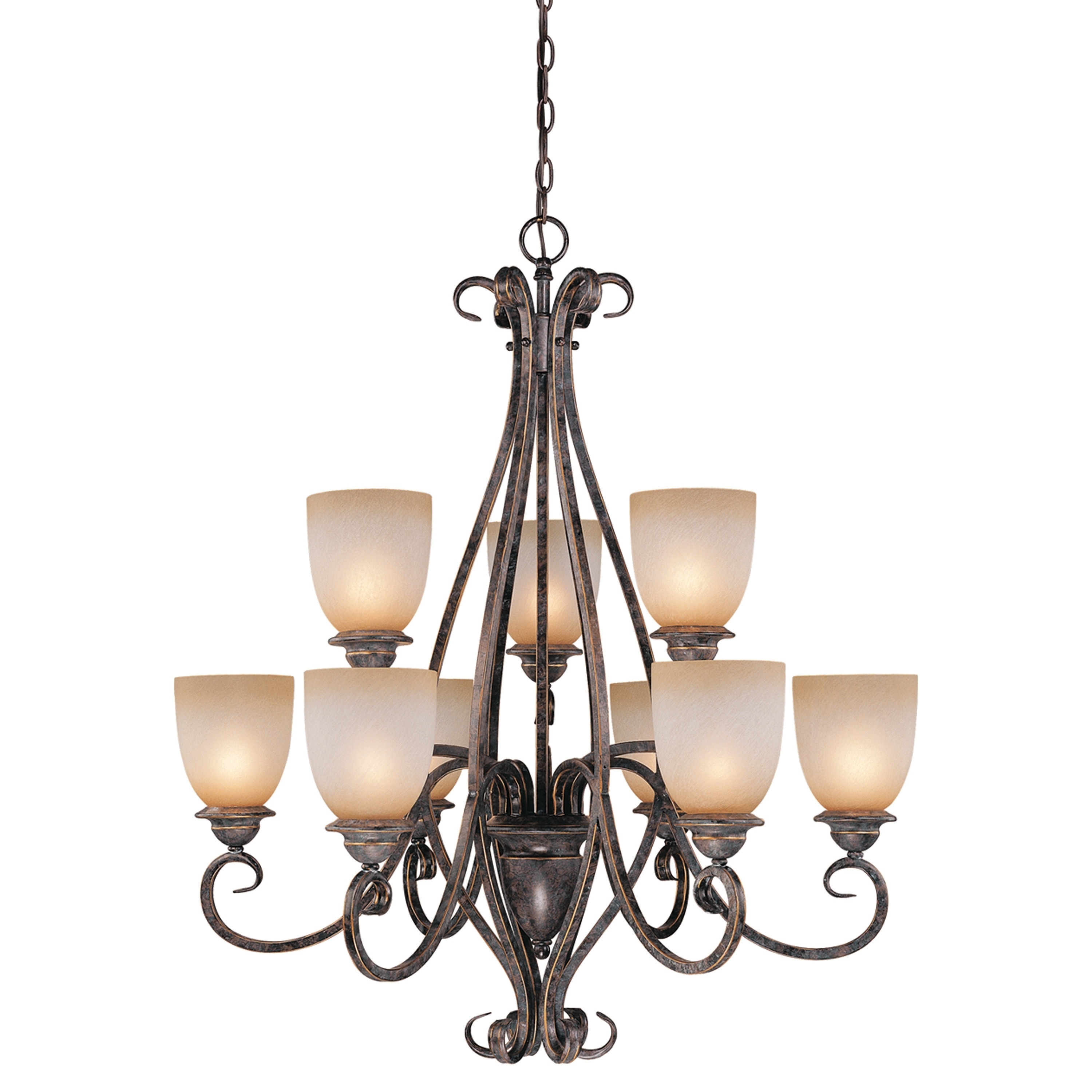 Vaxcel Mont Blanc 9L Chandelier Aztec Bronze - 32-in W x 36-in H x 32-in D - Chandeliers For Bedrooms by Overstock.com