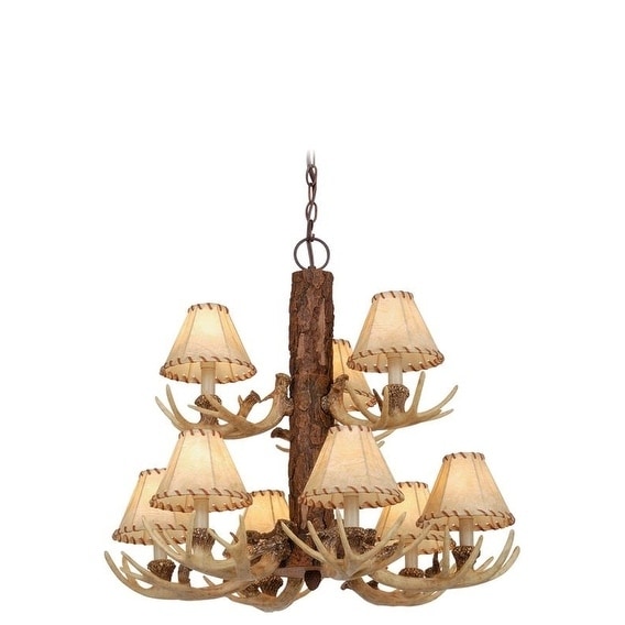 Vaxcel Lodge 9L Chandelier Noachian Stone - Chandeliers For Bedrooms by Overstock.com