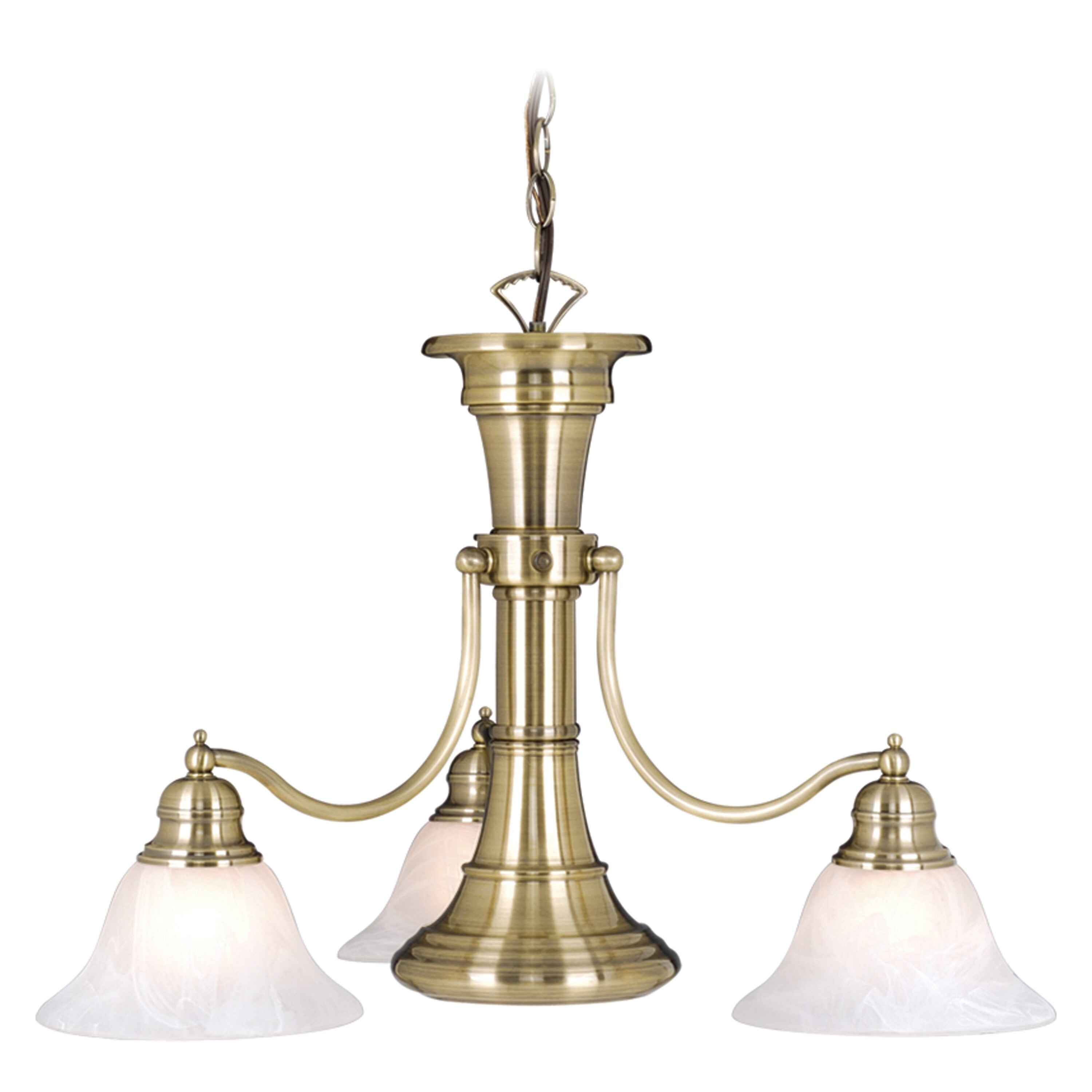 Standford 3L Antique Brass Chandelier with Down Light and Switch - 26-in W x 18-in H x 26-in D - Chandeliers For Bedrooms by Overstock.com